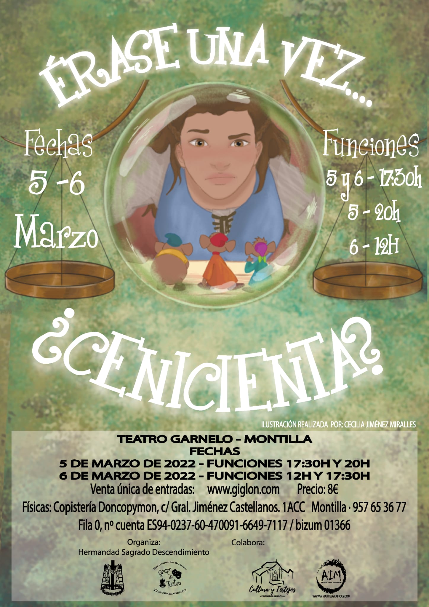 VENTA DE ENTRADAS Érase una vez ... ¿Cenicienta ? | Teatro Garnelo |  Montilla(CÓRDOBA)| GIGLON